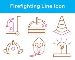 lucha contra incendios vector icono conjunto