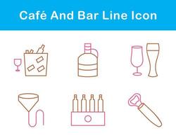 café y bar vector icono conjunto