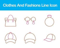 Clothes And Fashions Vector Icon Set