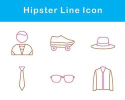 hipster vector icono conjunto