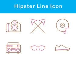 hipster vector icono conjunto