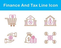 Finanzas y impuesto vector icono conjunto