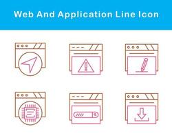 web y solicitud vector icono conjunto