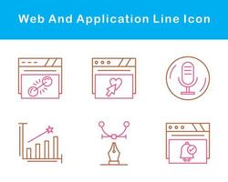 web y solicitud vector icono conjunto