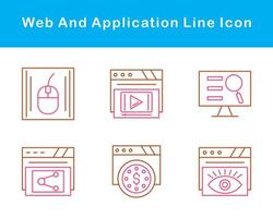 web y solicitud vector icono conjunto