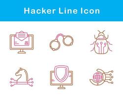 conjunto de iconos de vector de hacker