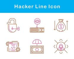 conjunto de iconos de vector de hacker