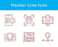 conjunto de iconos de vector de hacker