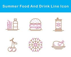 Summer Food And Drink Vector Icon Set