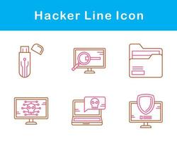 conjunto de iconos de vector de hacker