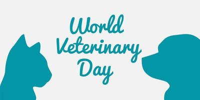 World Veterinary Day vector. Dog, cat and man silhouette vector. Pets from side silhouette icon isolated on a white background. Domestic animals together vector. Important day vector