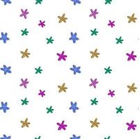 Seamless vector pattern with cute various starfishes. Summer hand drawn background for package, wrapping paper, banner, prints, card, gift, fabric, card, textile, wallpaper