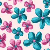 mano dibujado verano floral antecedentes. botánico sin costura modelo hecho de resumen flores bosquejo dibujo. Clásico estilo. bobo para lecho, textil, tela, y fondo de pantalla. vector