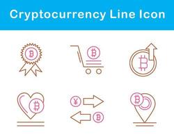 bitcoin y criptomoneda vector icono conjunto