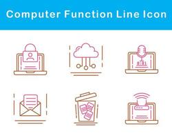 computadora función vector icono conjunto