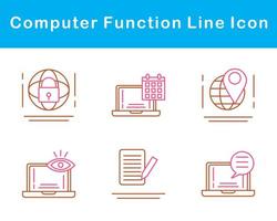 computadora función vector icono conjunto