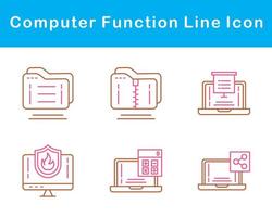 computadora función vector icono conjunto