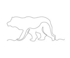 abstract Bear Continuous One Line Drawing vector