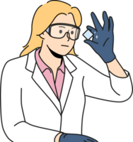 femelle chercheur analyser chimique élément png