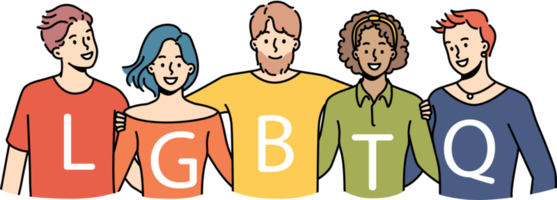 sonriente personas apoyo lgbtq comunidad png