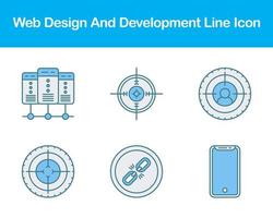 web diseño y desarrollo vector icono conjunto