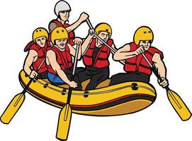 white water rafting adventure traveling vector