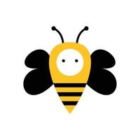 honey bee logo template design. insect sign and symbol. animal cartoon vector illustration.