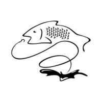 plantilla de logotipo de pescado. icono, signo y símbolo de comida de mar. perfecto uso para pesca, restaurante empresa. vector