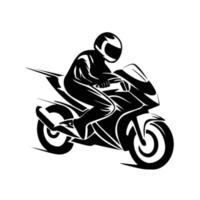 motocicleta silueta diseño. rápido motorista firmar y símbolo. deporte moto ilustración. vector