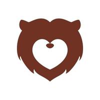 love bear logo design. wild animal sign and symbol. vector