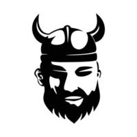 Viking man silhouette design. ancient warrior sign and symbol. vector