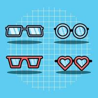 Vector set of different glasses