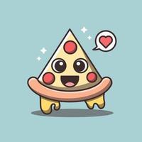 Cute Pizza Vector Cartoon Illustration