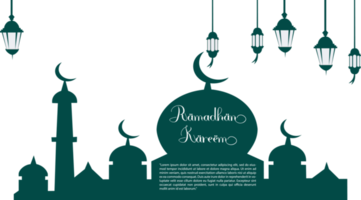 design de plano de fundo de saudação de ramadã kareem com ilustração de mesquita png