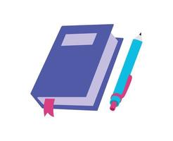 notebook and pen icon. notebook and pencil icon for education vector