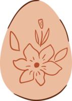 Easter egg decorative graphic element. Cute isolated  spring egg in pastel beige color. png