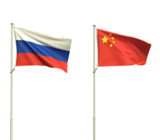 Russia china flag dicut country international symbol business strategy financial marketing partner politic government military war soldier cooperation travel agreement commitment diplomacy.3d render png