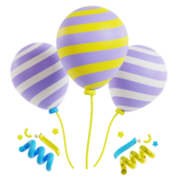 3D Striped Balloon png