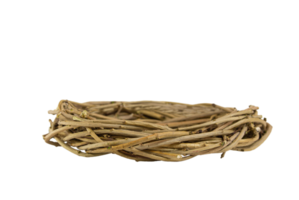 Natural bird's nest from branches on isolated background. Easter, natural element. Copy space png