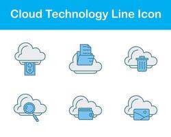 nube tecnología vector icono conjunto