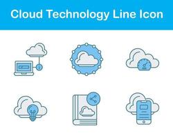 nube tecnología vector icono conjunto