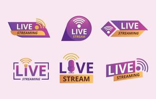 General Live Streaming Badge Template vector