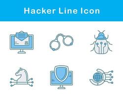 conjunto de iconos de vector de hacker