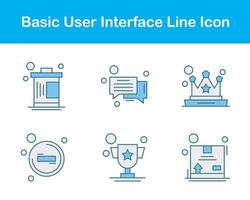 básico usuario interfaz vector icono conjunto