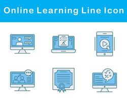 Online Learning Vector Icon Set