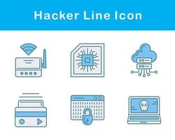 conjunto de iconos de vector de hacker