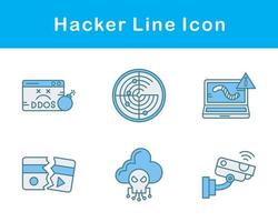 conjunto de iconos de vector de hacker