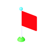 Symbol von ein einfach rot Flagge montiert auf ein grau Pole png