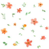 Orange Flower Watercolor Seamless, Background png