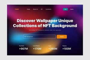 NFT background hero landing page website design for desktop